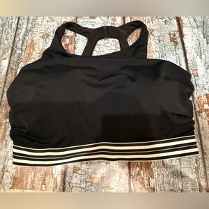 Athleta Black Mesh Sports Bra 34 D/DD